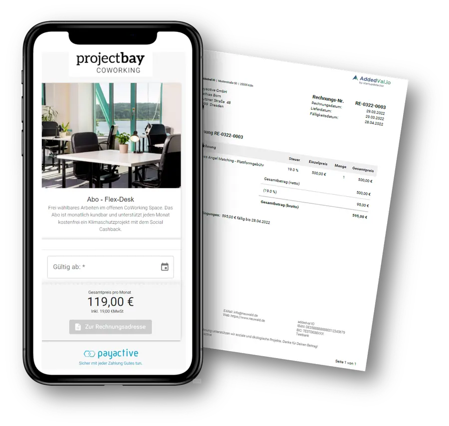 Subscription Service Bildschirm